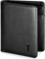 torro genuine usa leather men’s billfold wallet: rfid blocking, 5 credit card slots, slim profile in black logo