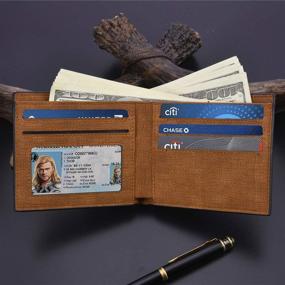 img 2 attached to 🧥 Stylish Leather Bifold Wallet with Window