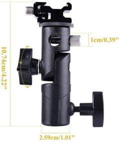 img 2 attached to Станция для монтирования вспышек Speedlite Mount Stand Flash Bracket - держатель вспышки камеры с установкой зонта | Крепление на обувь совместимо с Nikon, Pentax, Olympus, Nissin, Metz и другими вспышками типа E - набор из 2 штук.