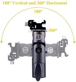 img 1 attached to Станция для монтирования вспышек Speedlite Mount Stand Flash Bracket - держатель вспышки камеры с установкой зонта | Крепление на обувь совместимо с Nikon, Pentax, Olympus, Nissin, Metz и другими вспышками типа E - набор из 2 штук.