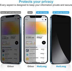 img 3 attached to 📷 Улучшенная конфиденциальность и защита камеры для iPhone 12 Pro Max [6,7''] - HoiLong 2 Pack Приватный защитный экран с защитой линз и удобным треем для выравнивания - 9H Антишпионское закаленное стекло [Двойная защита]