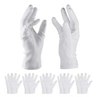 🧤 xl white cotton gloves, mcomce 6 pairs - moisturizing & cosmetics night cotton gloves for eczema, dry hands, hand spa - ideal for coin & jewelry inspection logo