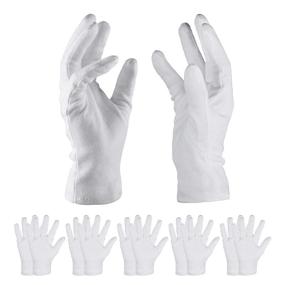 img 4 attached to 🧤 XL White Cotton Gloves, McoMce 6 Pairs - Moisturizing & Cosmetics Night Cotton Gloves for Eczema, Dry Hands, Hand Spa - Ideal for Coin & Jewelry Inspection