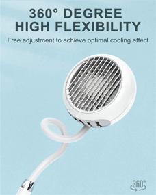 img 2 attached to 🌀 Stay Cool Anywhere: Rechargeable Portable Neck Fan for Hands-Free Cooling - White