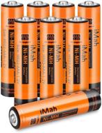 imah aaa rechargeable batteries - compatible with panasonic cordless phone batteries (hhr-55aaabu and hhr-75aaa/b) - pack of 8 logo