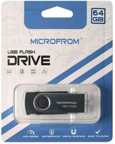 img 3 attached to 💾 MICROFROM USB 3.0 Flash Drive 64GB: High-Speed Memory Stick with 360°Rotated Design, ABS and Metal Build – Perfect for Data Storage and Backup (Black, 64G)