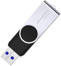 img 4 attached to 💾 MICROFROM USB 3.0 Flash Drive 64GB: High-Speed Memory Stick with 360°Rotated Design, ABS and Metal Build – Perfect for Data Storage and Backup (Black, 64G)