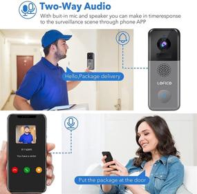 img 1 attached to 🔔 Wireless Rechargeable Battery Powered Doorbell Camera - LOFICO 2K, WiFi Enabled with Motion Detection, Night Vision, 2-Way Audio, Support for Local and Cloud Storage, Includes Wireless Chime