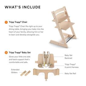 img 2 attached to Stokke Tripp Trapp High Chair: Adjustable, Convertible Chair for Children & Adults with Baby Set - Ergonomic & Classic Design