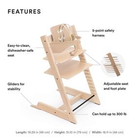 img 3 attached to Stokke Tripp Trapp High Chair: Adjustable, Convertible Chair for Children & Adults with Baby Set - Ergonomic & Classic Design
