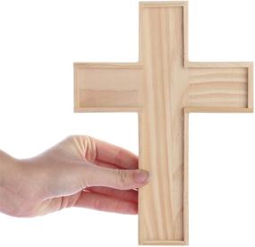 img 1 attached to 🎨 Set of 6 Unfinished Wooden Crosses for Painting and Crafting