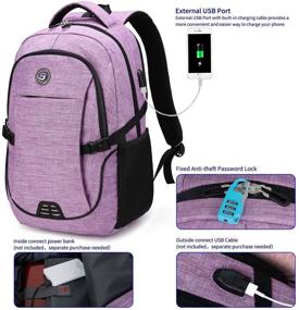 img 3 attached to SHRRADOO Laptop Backpack Travel Backpacks Bookbag With Usb Charging Port For Women &Amp