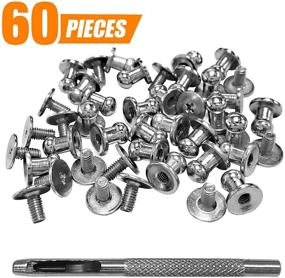 img 3 attached to 🔩 AngelaKerry 60 Sets Silver Round Head Chicago Screws Nail Rivet Kit for Leather Craft DIY Repairs & Decoration