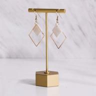 💎 gemeshou gold metal earring t bar stand for retail display - hexagon base height 4.5 inch - perfect for show, jewelry online stores, photography display props and organizers логотип
