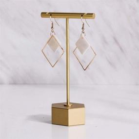 img 4 attached to 💎 GemeShou Gold Metal Earring T Bar Stand for Retail Display - Hexagon Base Height 4.5 inch - Perfect for Show, Jewelry Online Stores, Photography Display Props and Organizers