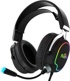 img 4 attached to 🎧 Fiodio Gaming Headset: Surround Sound Stereo for Xbox One PS4 PC Switch Tablet - Noise Cancelling Over Ear Headphones with Mic, LED Light and Soft Memory Earmuffs