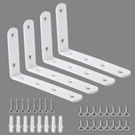 🔩 alise 4 pcs floating shelf bracket - stainless steel support brackets, heavy-duty corner brace for wall hanging, 5x3 inch size, bright white finish logo