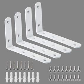 img 4 attached to 🔩 Alise 4 Pcs Floating Shelf Bracket - Stainless Steel Support Brackets, Heavy-Duty Corner Brace for Wall Hanging, 5x3 Inch Size, Bright White Finish