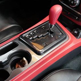 img 1 attached to 🚀 Carbon Fiber Central Control Gear Panel Cover Trim for 2008-2014 Dodge Challenger by Korlot