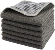 🧽 sinland microfiber kitchen dish cloths - highly absorbent dish rags for fast drying & cleaning - 12x12 inch grey, 6 pack with poly scour side logo