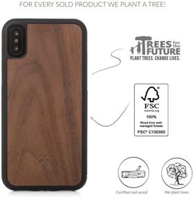 img 1 attached to Woodcessories - Genuine Walnut EcoBump Case for iPhone Xs Max, Compatible