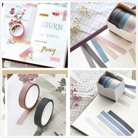 img 3 attached to VIVIQUEN 30 Rolls Nature Color Washi Tape 🎁 Set - Decorative Thin Tapes for Children, Gifts, and Wrapping