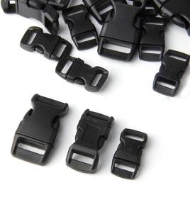 img 1 attached to 🎁 Pack of 60 Black Plastic Contoured Side Release Buckles for Paracord Bracelets (20 Each: 5/8", 1/2", and 3/8" Sizes)