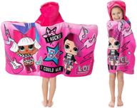 🎀 l.o.l. surprise! soft cotton hooded bath towel wrap - 24x50 inches - pink logo