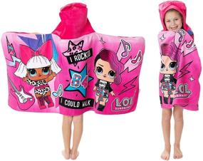 img 4 attached to 🎀 L.O.L. Surprise! Soft Cotton Hooded Bath Towel Wrap - 24x50 inches - Pink