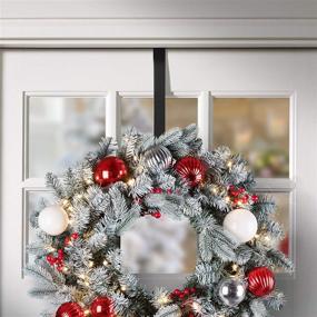 img 2 attached to 🎄 Adapt Adjustable Wreath Hanger by Haute Decor - Top & Length Adjustable, Matte Black