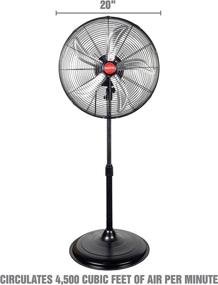 img 3 attached to New Model - OEMTOOLS OEM24871 20 Inch High-Velocity Indoor Oscillating Pedestal Fan with Airflow Control for Shop, Garage, or Warehouse - Black