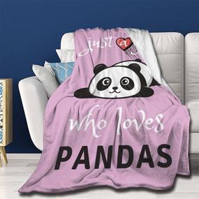 img 1 attached to 🐼 Yaoola Panda Lover Flannel Blanket | Lightweight & Cozy Throw for Kids, Adults, and Teenagers | All-Season Sofa Blanket | 60"x50