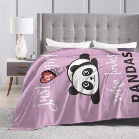 img 2 attached to 🐼 Yaoola Panda Lover Flannel Blanket | Lightweight & Cozy Throw for Kids, Adults, and Teenagers | All-Season Sofa Blanket | 60"x50