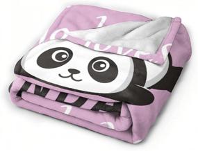 img 3 attached to 🐼 Yaoola Panda Lover Flannel Blanket | Lightweight & Cozy Throw for Kids, Adults, and Teenagers | All-Season Sofa Blanket | 60"x50