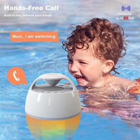 img 1 attached to Flame Lights Portable Bluetooth Speaker: KingSom Waterproof Floating Pool Speaker with Rich Bass and HD Stereo Sound - Perfect for Shower, Home Spa, and Outdoor Activities