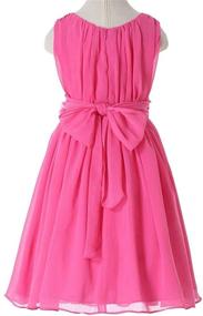 img 2 attached to 🌸 Bow Dream Junior Bridesmaids: Elegant Ruffle Chiffon Summer Dresses with Flower Accents for Little Girls