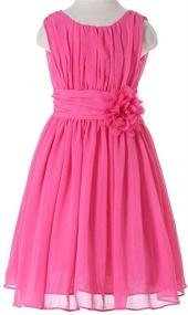 img 1 attached to 🌸 Bow Dream Junior Bridesmaids: Elegant Ruffle Chiffon Summer Dresses with Flower Accents for Little Girls