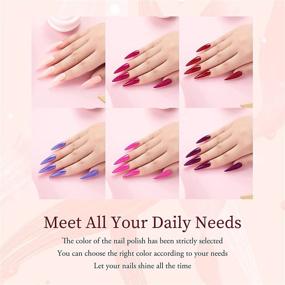 img 1 attached to Aokitec Gel Nail Polish Kit - 6 Color/7.5ml Set of Soak Off Nail Gel Polish - Nude Blue Purple Red Pink - Natural Skin Tone Gel Polish for DIY Home Manicure - Ideal Christmas Gift for Women