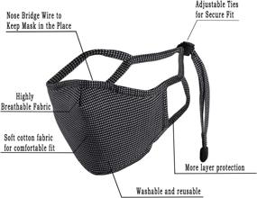 img 2 attached to 👃 Ovetour Fashion Reusable Washable Face Mask with Nose Wire and Adjustable Earloop | 3D Shape Design for Perfect Fit