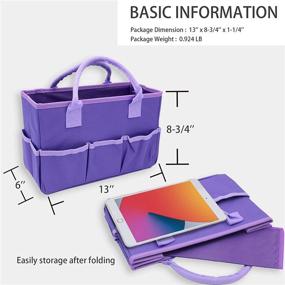 img 1 attached to 🎨 Purple Oxford Organizer Storage Tote Bag for Art and Craft Supplies: Perfect for Artists, Kids, and Teachers