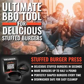 img 3 attached to 🍔 Grillaholics Stuffed Burger Press and Recipe eBook: The Ultimate Hamburger Patty Maker for Grilling - With Extended Warranty! BBQ Grill Accessories Included.