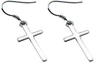 🔥 stylish sterling silver minimalist faith cross dangle earrings | hypoallergenic jewelry for women and girls: hope, love, and godliness inspiring gifts logo