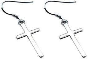 img 1 attached to 🔥 Stylish Sterling Silver Minimalist Faith Cross Dangle Earrings | Hypoallergenic Jewelry for Women and Girls: Hope, Love, and Godliness Inspiring Gifts