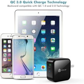 img 1 attached to iClever Qualcomm Fast Charger, Quick Charge 3.0 USB Wall Charger (Quick Charge 2.0 Compatible) for Samsung Galaxy S10e/S8/S7/S6/Plus; Note 9/8, LG G7/V40/V30+, HTC 10, iPhone 12/Mini/Pro Max