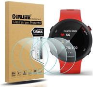 suoman 4-pack tempered glass screen protector for garmin forerunner 55/45/45s [2.5d 9h hardness] [anti-scratch] logo