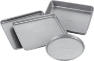 🍞 farberware bakeware nonstick toaster oven pan set - 4-piece baking set in gray logo