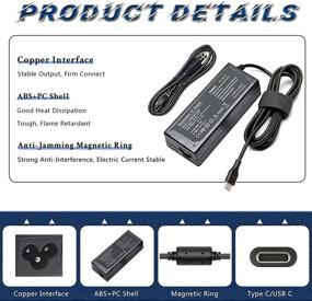 img 2 attached to 💡 High-powered 45W USB Type C Charger for HP Chromebook X360 14-CA000, 14-ca051wm, 14-ca052wm, 14-ca091wm, 14-ca061dx, 14-ca020nr, 14-ca060nr, 14-ca043cl, 11-AE000, 11-ae051wm, 11 11A G6 G7 EE, C330, S330, ThinkPad T480, T580