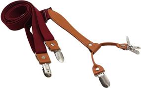 img 2 attached to 👔 Biotetri Burgundy Leather Adjustable Suspenders: Optimal Men's Accessory for Ties, Cummerbunds, & Pocket Squares