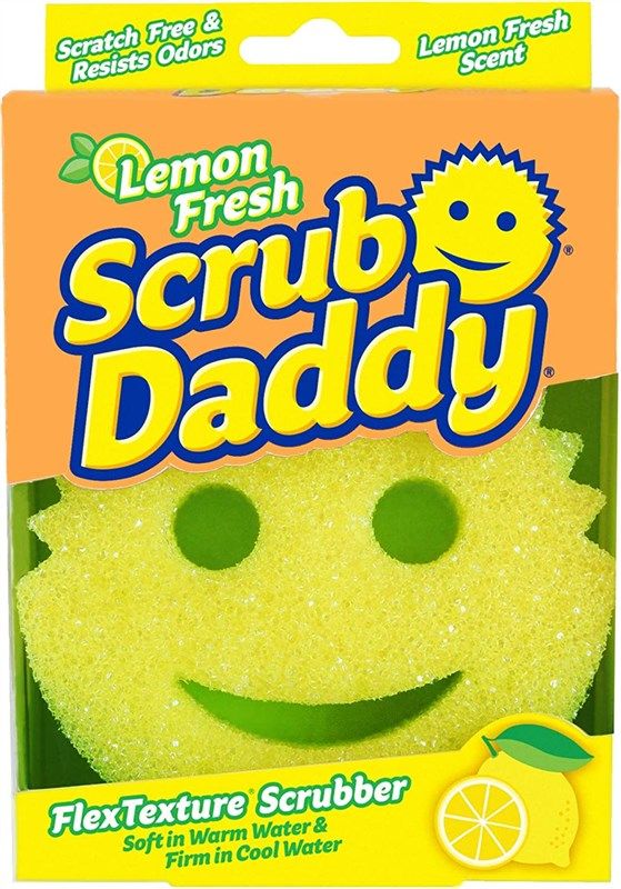  Scrub Daddy-The Original Scrub Daddy - FlexTexture Sponge, Soft  in Warm Water, Firm in Cold, Deep Cleaning, Dishwasher Safe, Multi-use,  Scratch Free, Odor Resistant, Functional, Ergonomic, 1ct : Health &  Household