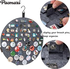 img 2 attached to 📌 PACMAXI Grey Hanging Pin Display Holder - Wall Pin Collection Storage Organizer, Cute Pin Banner Case Holds Up to 76 Pins (Pins Not Included)